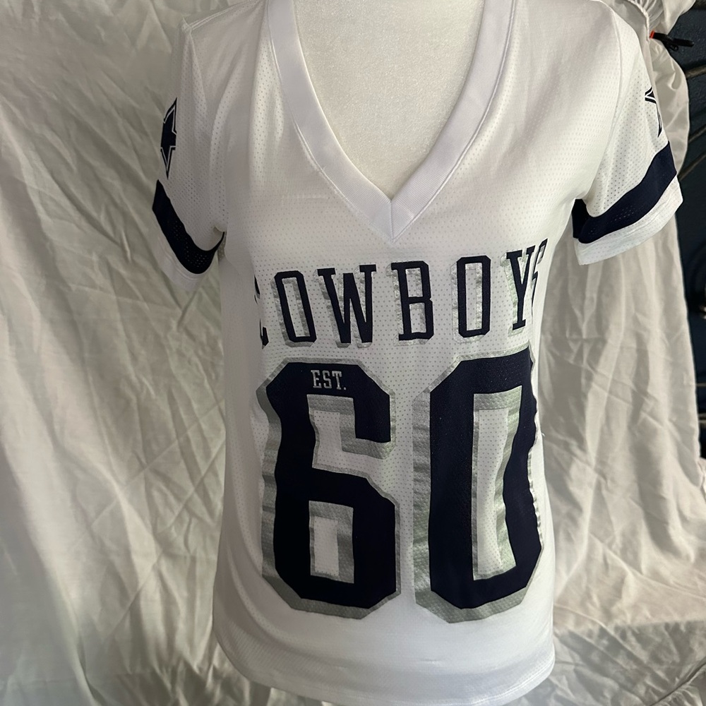White and Blue Kids Cowboys Shirt